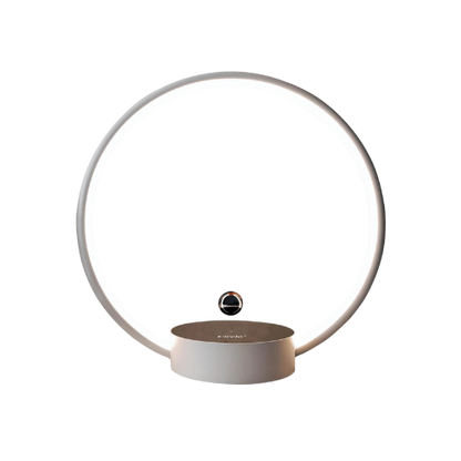 Modern levitating lamp with glowing LED ring