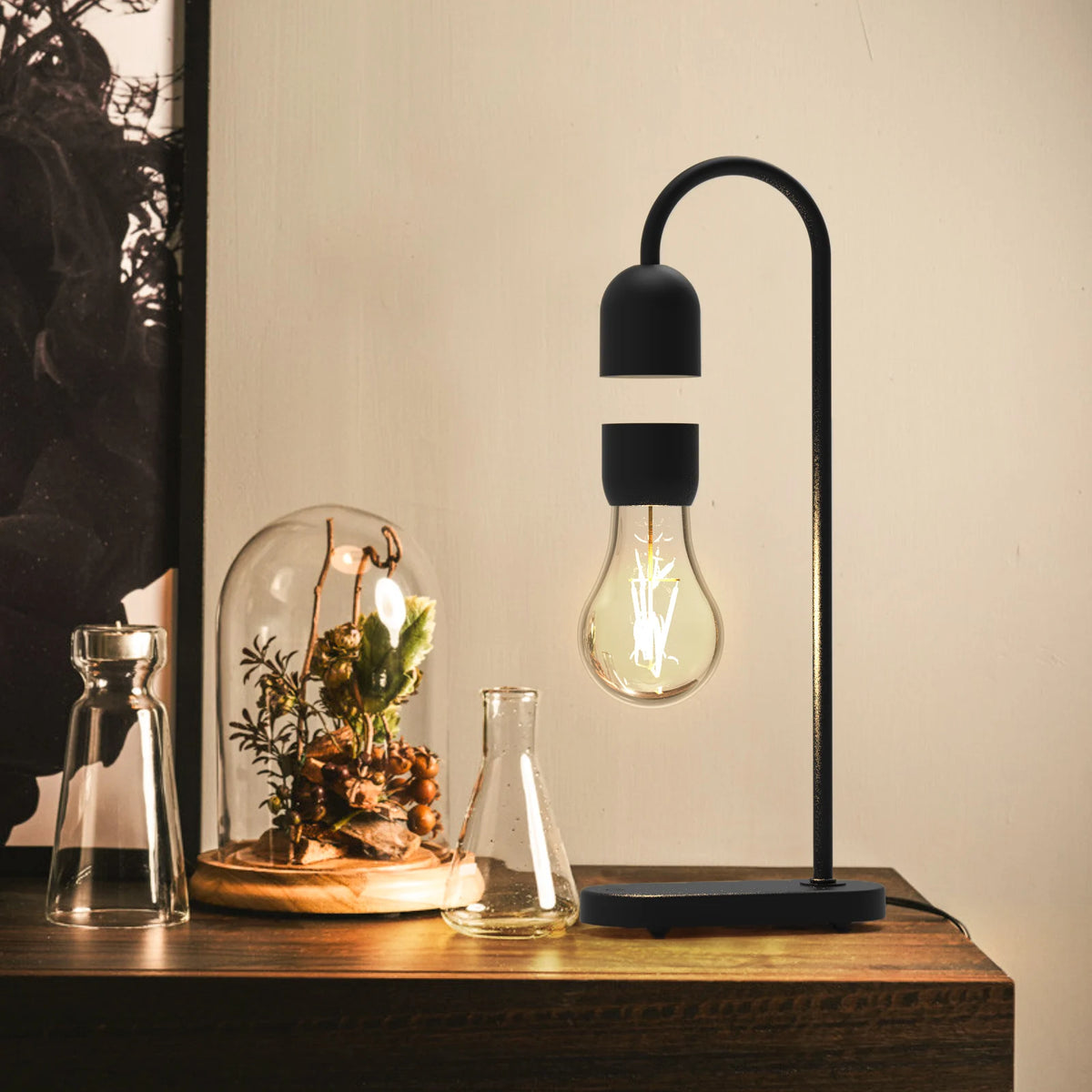 Unique levitating desk lamp with touch control